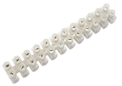 B&Q 12 Way 30A Plastic White Earth Terminal Block