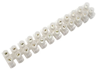 B&Q 12 Way 5A Plastic White Earth Terminal Block