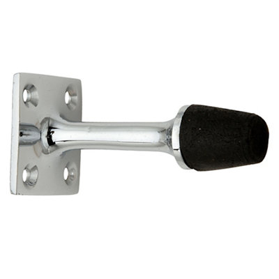 B&Q Chrome-Plated Wall-Mounted Door Stop