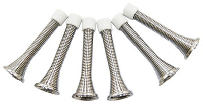B&Q Chrome Effect Carbon Steel Wall-Mounted Door Stop, Pack Of 6