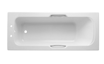 Cooke & Lewis Shaftesbury Twin Grip White Rectangular Straight Bath (L)170Cm (W)70Cm