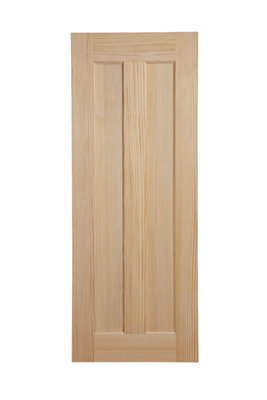 Fortia Vertical 2 Panel Unglazed Contemporary Pine Veneer Internal Clear Pine Door, (H)1981Mm (W)838Mm (T)35Mm