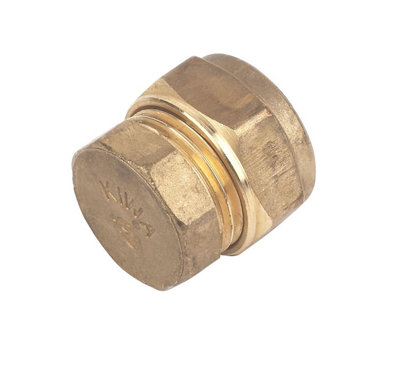 Plumbsure Brass Compression Stop End (Dia)15Mm, Pack Of 10
