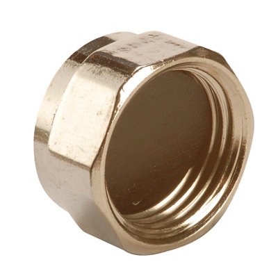 Plumbsure Brass Threaded Blanking Cap (Dia)12.7Mm