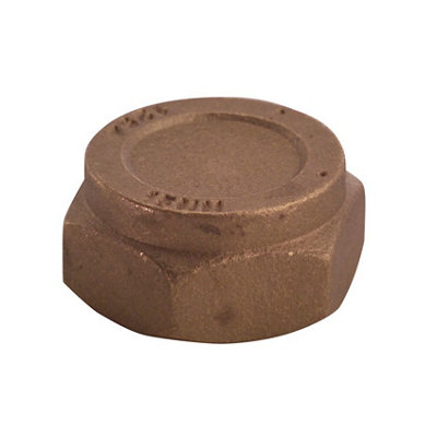 Plumbsure Brass Gold Effect Compression Blanking Cap (Dia)15Mm