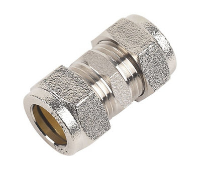 Plumbsure Straight Coupler Chrome Effect 15Mm X