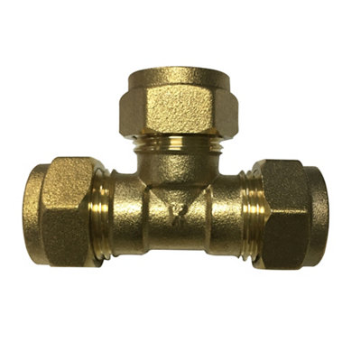 Plumbsure Brass Compression Equal Tee (Dia) 15Mm X 15Mm X 15Mm