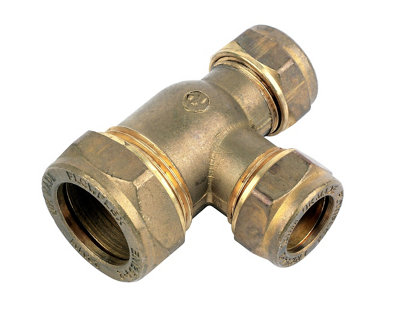 Plumbsure Brass Compression Reducing Tee (Dia) 22Mm X 15Mm X 15Mm