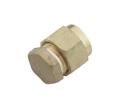 Plumbsure Brass Compression Stop End (Dia)8Mm