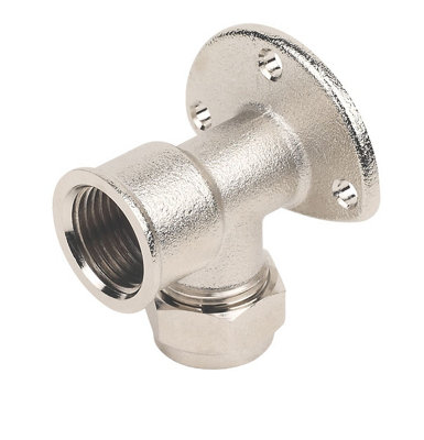 Plumbsure Compression 90° Wallplate Pipe Elbow (Dia)15Mm