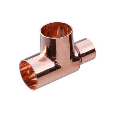 B&Q Copper End Feed Reducing Tee (Dia) 22Mm X 15Mm X 22Mm