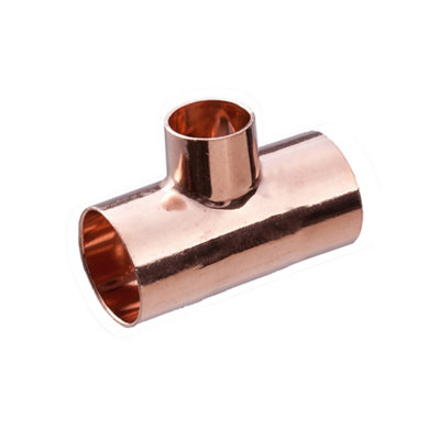 B&Q Copper End Feed Reducing Tee (Dia) 22Mm X 22Mm X 15Mm