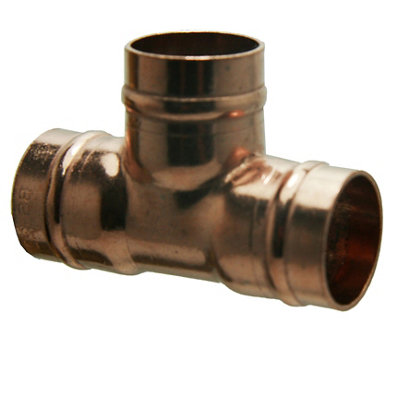 Plumbsure Copper Solder Ring Equal Tee (Dia) 22Mm X 22Mm X 22Mm, Pack Of 5