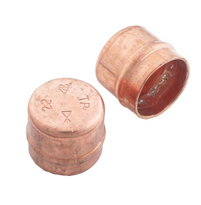 B&Q Copper Solder Ring Stop End (Dia)22Mm, Pack Of 2