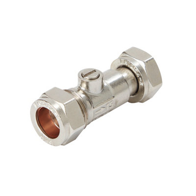 Flomasta Compression Straight Service Valve (Dia)15Mm ½"