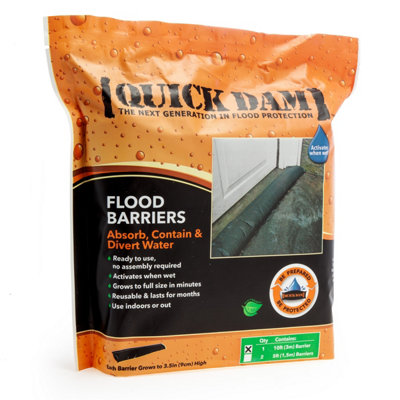 Quick Dam Water Activated Black Flood Barrier (W)3M