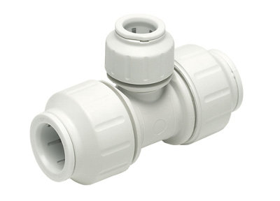 Jg Speedfit Pem3015bwp White Push-Fit Reducing Pipe Tee (Dia)15Mm X 10Mm X 10Mm