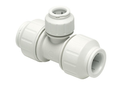 Jg Speedfit Pem3022awp White Push-Fit Reducing Pipe Tee (Dia)22Mm X 22Mm X 15Mm