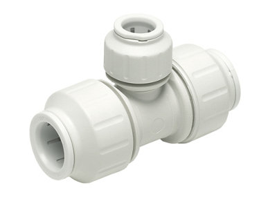 Jg Speedfit Pem3022bwp White Push-Fit Reducing Pipe Tee (Dia)22Mm X 15Mm X 15Mm