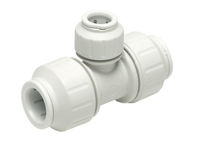 Jg Speedfit Pkm3022dwp White Push-Fit Reducing Pipe Tee (Dia)22Mm X 22Mm X 15Mm
