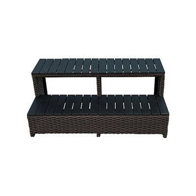 Canadian Spa Company Brown Rattan Rectangular Steps (D)57Cm (H)43Cm