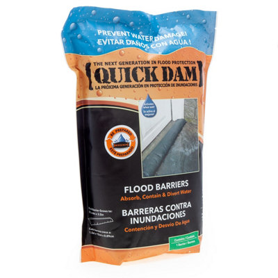 Quick Dam Water Activated Black Flood Barrier (W)1.5M