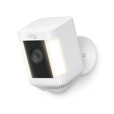 Ring Spotlight Cam White Smart Battery-Powered Ip Camera Plus