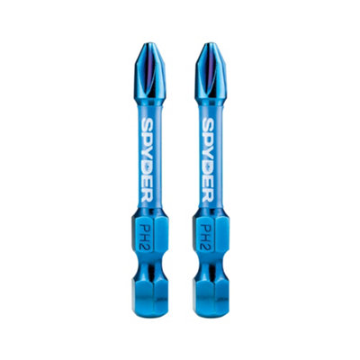 Spyder Mach-Blue Ph2 Impact Screwdriver Bits (L)50Mm, Pack Of 2