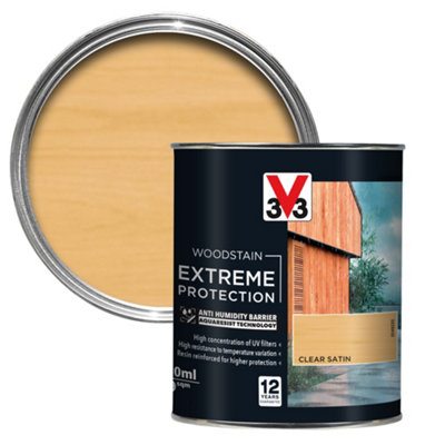 V33 Extreme Protection Clear Satin Wood Stain, 750Ml