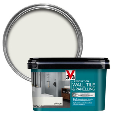 V33 Renovation Cotton Satinwood Bathroom Wall Tile & Panelling Paint, 2L