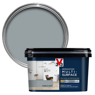 V33 Renovation Pebble Grey Satinwood Multi-Surface Paint, 2L