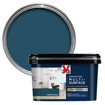V33 Renovation Turquin Blue Satinwood Multi-Surface Paint, 2L