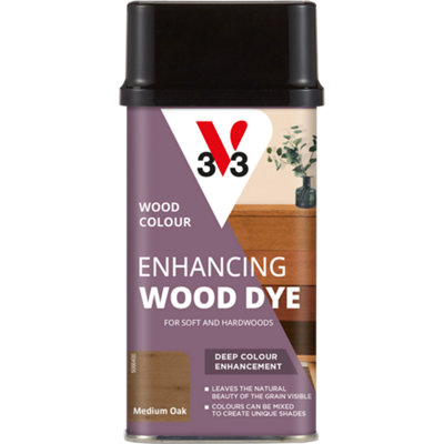 V33 Medium Oak Hardwood & Softwood Multi-Surface Wood Dye, 250Ml