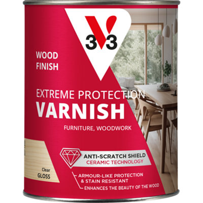 V33 Extreme Protection Clear Gloss Wood Varnish, 250Ml