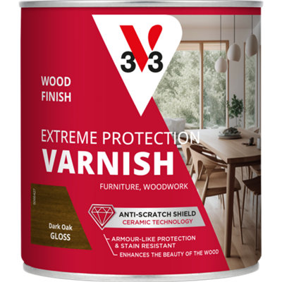 V33 Extreme Protection Dark Oak Gloss Wood Varnish, 750Ml