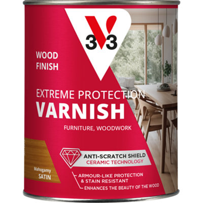 V33 Extreme Protection Mahogony Satin Wood Varnish, 250Ml