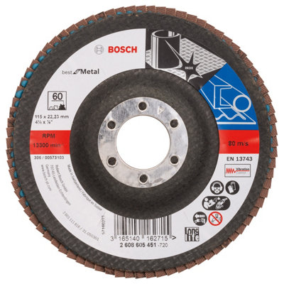Bosch Professional 60 Grit Flap Disc (Dia)115Mm