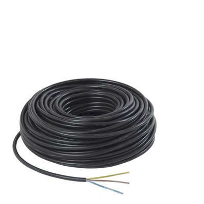 Time Black 3-Core Flexible Cable 1.5Mm² X 50M