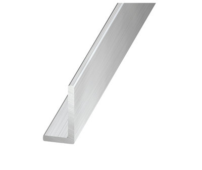 Cqfd Silver Effect Aluminium Unequal L-Shaped Angle Profile, (L)2M (W)25Mm (D)15Mm (T)1.5Mm