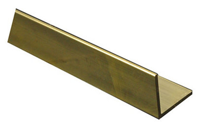 B&Q Brass Equal L-Shaped Angle Profile, (L)1M (W)10Mm (D)10Mm (T)1Mm