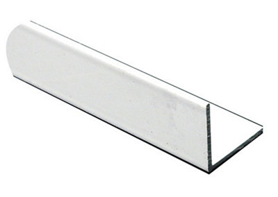 B&Q White Painted Aluminium Equal L-Shaped Angle Profile, (L)1M (W)20Mm (D)20Mm (T)1.5Mm