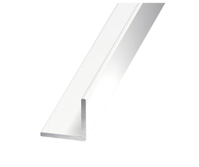 Cqfd White Painted Aluminium Equal L-Shaped Angle Profile, (L)2M (W)20Mm (D)20Mm (T)1.5Mm