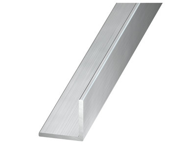 Cqfd Gris Silver Effect Aluminium Equal L-Shaped Angle Profile, (L)2.5M (W)20Mm (D)20Mm (T)1.5Mm