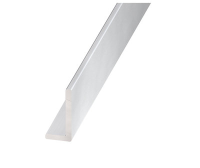 Cqfd Silver Effect Anodised Aluminium Unequal L-Shaped Angle Profile, (L)1M (W)20Mm (D)15Mm (T)1.5Mm