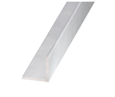 Cqfd Silver Effect Aluminium Unequal L-Shaped Angle Profile, (L)1M (W)40Mm (D)20Mm (T)1.5Mm