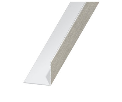 Cqfd Brushed Effect Anodised Aluminium Equal L-Shaped Angle Profile, (L)1M (W)10Mm (D)10Mm (T)1Mm