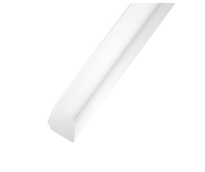 Cqfd White Polyvinyl Chloride (Pvc) Angle Profile, (L)2.5M (W)12Mm (T)12Mm