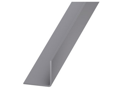 Cqfd Grey Polyvinyl Chloride (Pvc) Equal L-Shaped Angle Profile, (L)2.5M (W)20Mm (D)20Mm (T)1Mm