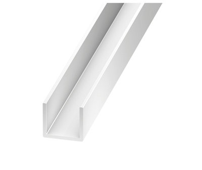 Cqfd White Polyvinyl Chloride (Pvc) Equal U-Shaped Channel, (L)2.5M (W)10Mm (D)18Mm (T)1Mm