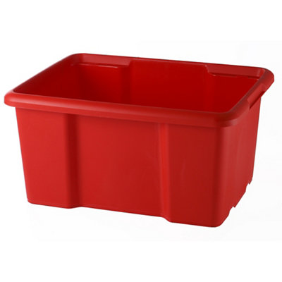 Form Fitty Red 26L Plastic Stackable Storage Box